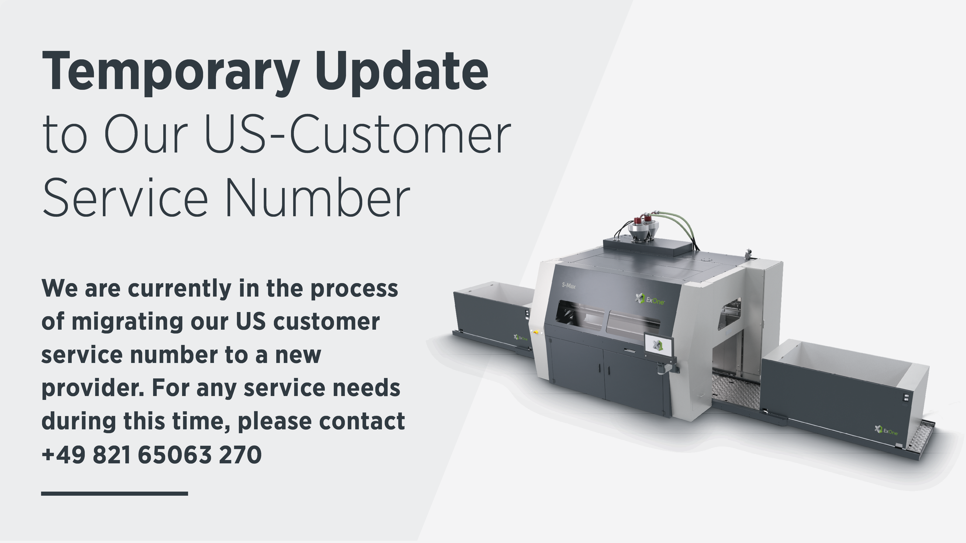 Temporary Update - US Customer Service Number