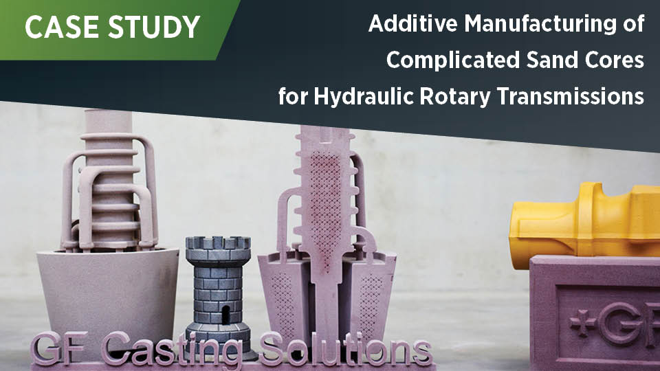 Additive manufacturing of complicated sand cores for hydraulic rotary transmissions produced in iron sand casting