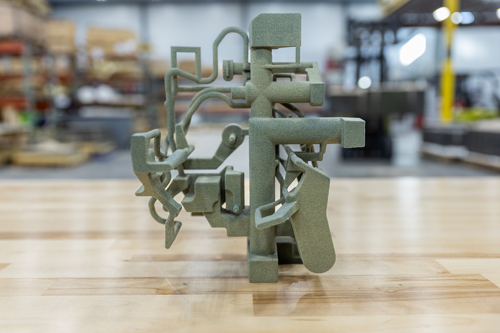 Consolidated, complex sandcasting core made with sand 3D printing 